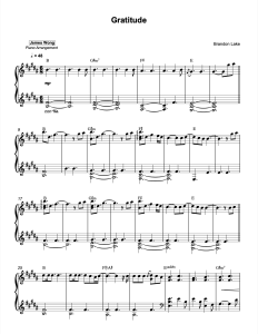 Canon X Gratitude sheet music preview