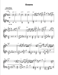 Oceans sheet music preview