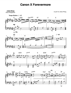 Canon X Forevermore sheet music preview