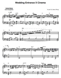 Wedding Entrance X Cinema sheet music preview