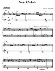 Canon X Euphoria sheet music preview