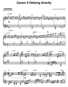 Canon X Defying Gravity sheet music preview