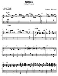 Golden (Ballad Cover) sheet music preview