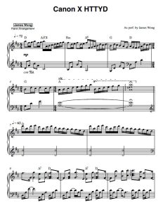 Canon X Test Drive (How to Train Your Dragon) sheet music preview