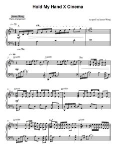 Cinema X Hold My Hand sheet music preview