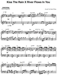 Kiss The Rain X River Flows sheet music preview