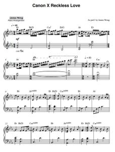 Canon X Reckless Love sheet music preview