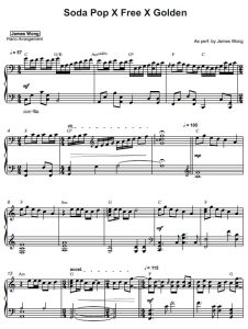 Soda Pop X Free X Golden sheet music preview
