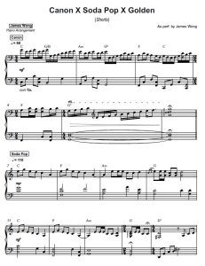 Canon X Soda Pop X Golden sheet music preview