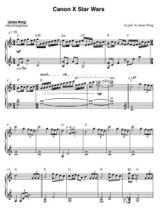 Canon X Starwars sheet music preview