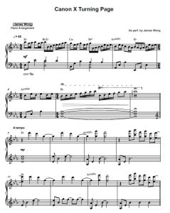 Canon X Turning Page sheet music preview