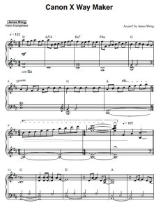 Canon X Way Maker sheet music preview