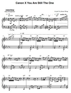 Canon X You Are Still The One sheet music preview