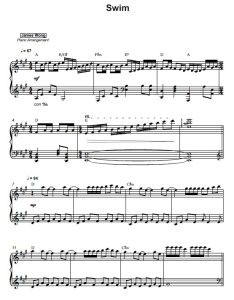 Swim (Wedding Version) sheet music preview