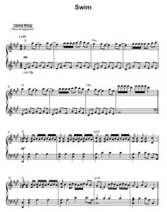 Swim (Ballad Version) sheet music preview
