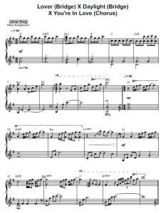 Lover (Bridge) X Daylight (Bridge) X You're In Love (Chorus) sheet music preview